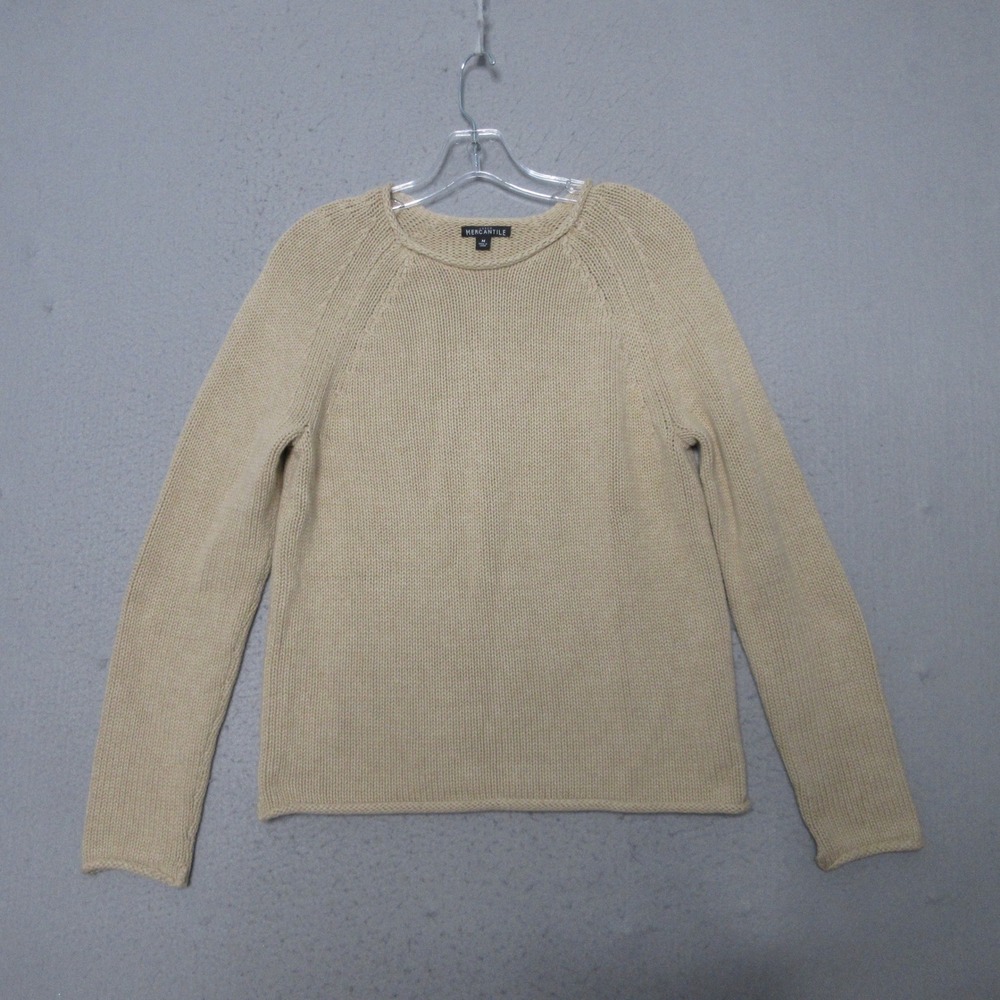 J Crew Mercantile Sweater Roll Neck Cotton Neutral Preppy Quiet Luxury Minimal
